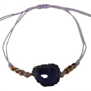 Βραχιόλι με Φυσικό Πέτρωμα Μωβ αυξομειώμενο ΦΝ-4369Natural Stone Purple Bracelet FN-4369