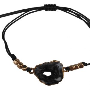 Βραχιόλι με Φυσικό Πέτρωμα Μαύρο αυξομειώμενο ΦΝ-4371Natural Stone Bracelet Fluctuating ΦΝ-4371