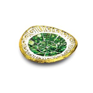 Διακοσμητική Κεραμική πιατέλα χειροποίητη ανάγλυφη πράσινη Κεραμική Φ12x3 ΑΝ-3079-4Decorative Ceramic plate handmade embossed green Φ12x3 ΑΝ-3079-4