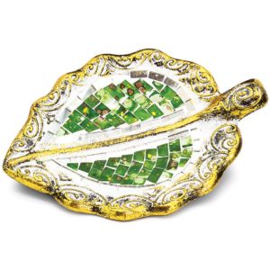Διακοσμητική πιατέλα χειροποίητη ανάγλυφη φύλλο πράσινη Κεραμική 18x13x3 ΑΝ-3409-4Decorative Ceramic leaf plate handmade embossed green 18x13x3 ΑΝ-3409-4