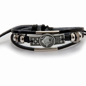 Βραχιόλι Δερμάτινο αυξομειώμενο Ταύρος (Taurus), (21/4 – 20/5) ΦΝ-4000Adjustable Leather Bracelet Taurus, (21/4 - 20/5) ΦΝ-4000