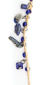 Βραχιόλι ψάθα με Ημιπολύτιμους Λίθους Μπλε αυξομειώμενο ΦΝ-4984Adjustable Wicker bracelet with Blue Semi-Precious Stones ΦΝ-4984