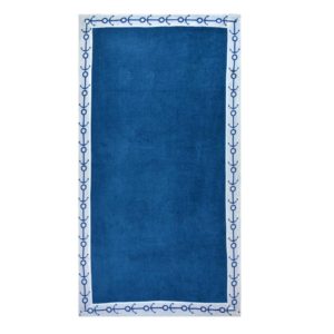 Πετσέτα Θαλάσσης μπλέ μέ περίγραμμα άγκυρες 160x86cm aqua blue 25104Blue beach towel with anchor contour 160x86cm aqua blue 25104